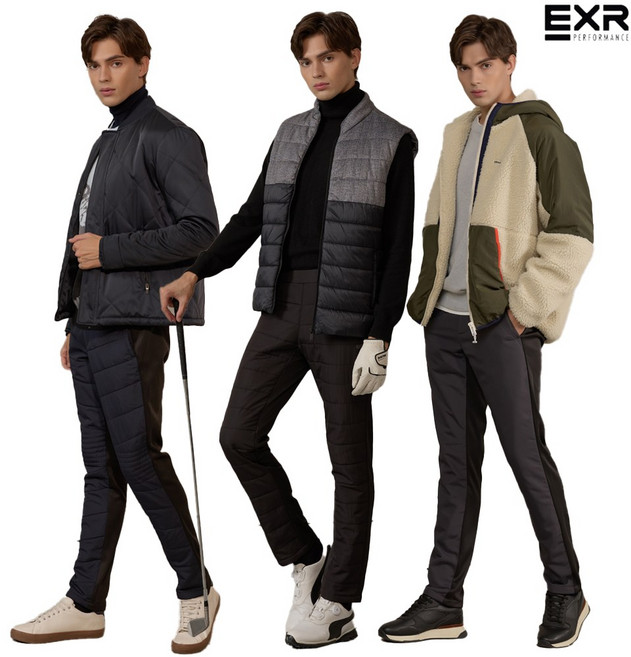 [EXR] 남성 멀티 패딩 팬츠 3종택1 골프바지 패딩바지