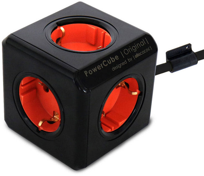 파워큐브 컬러 5구1.5m 고용량 멀티탭 에어컨 건조기 인테리어 디자인 멀티탭 콘센트, 1개