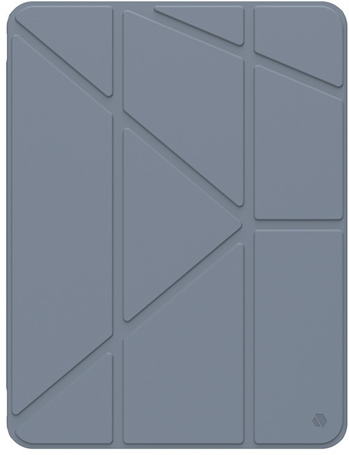 JTLEGEND iPad Air (M2/M3) 透明背蓋防摔殼 筆槽版 相機快取多角度折疊防潑水保護殼, 灰藍,Air6 2024款 (13吋) M2, 1個