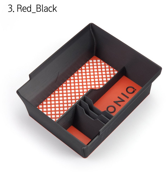 핏콘 더 뉴 아이오닉 6 콘솔 트레이 박스 차량용 수납함, 더뉴아이오닉6, 3. 레드+블랙