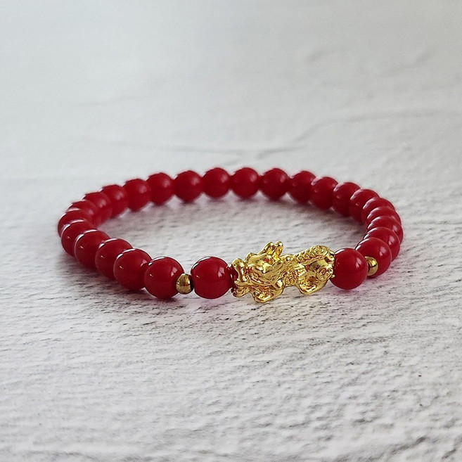 재물 금전운 황금비휴 적산호 원석팔찌