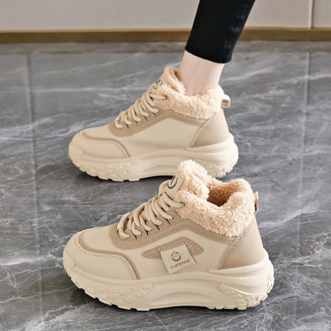 Modern Fashion 여성 키높이 하이탑 방한화 양털 운동화 E98