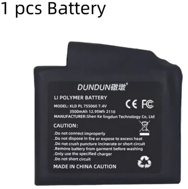 100% 새 제품 발열 장갑 배터리 7.4V 3500mAh 폴리머 리튬 조끼 양말 겨울 방한, 01 7.4V용, 01 1Battery