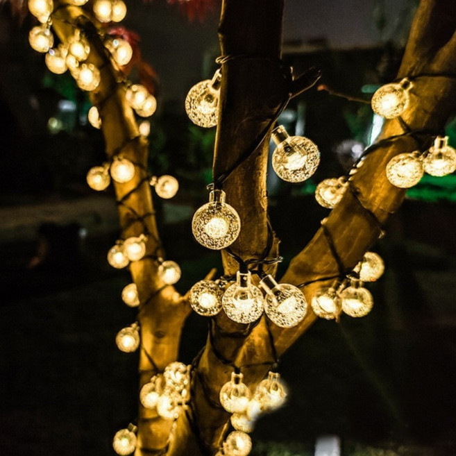 태양광 줄조명 알전구 루프탑 크리스마스 조명 트리전구, 50구_전구색