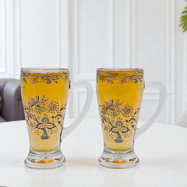 쯔비벨무스터 글라스 바바리안 맥주 중형 머그 2p, 1세트