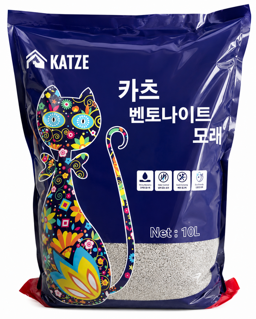 고양이모래 벤토나이트모래 카츠벤토나이트모래: 1+1 10LX7kg 무향, 10L, 2개