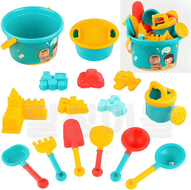 바니랜드 바다마을 모래놀이 16종 세트, 혼합색상, 250g, 1세트