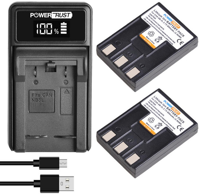 NB-3L 디지털 배터리 충전기 Canon Powershot SD550 SD500 SD110 SD100 SD10 Digital IXUS 700 i5 Digital, 01 2Battery and Charger, 1개