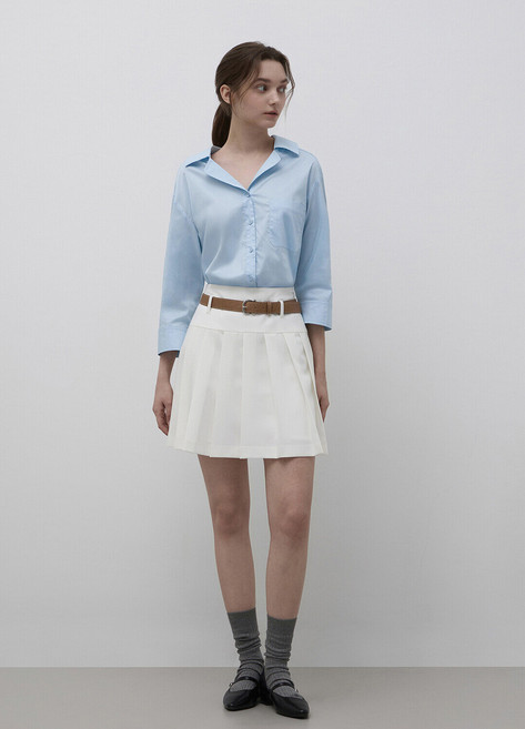 잇미샤 잇미샤 오픈 카라 셔츠 블라우스 (ITQ3YBL790)_DG_DG