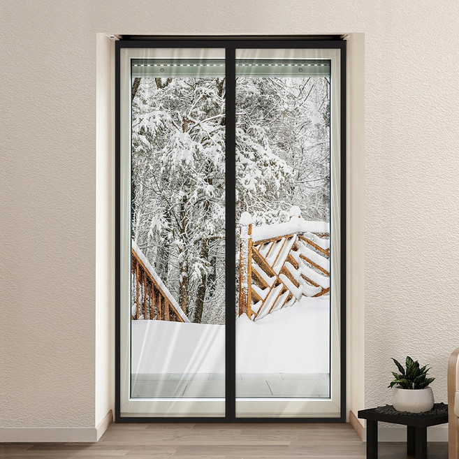 자석 방풍커튼 대 120x210_현관문 출입문 바람막이 샷시 문풍지 커텐 외풍차단 도어 문틈 방문 방풍막 비닐, 1개