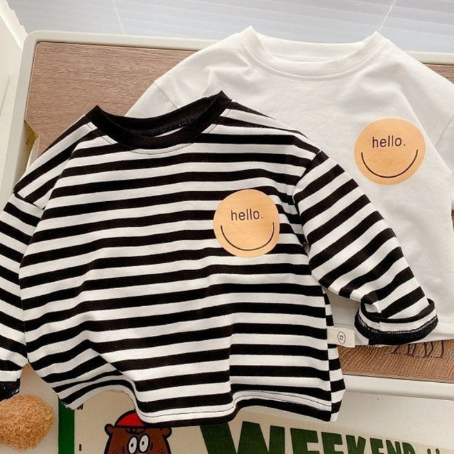 [앙디] F상의 헬로우스마일 (FE184)_(아동복 아동옷 기본 의류 남아용 공용 봄가을 라운드티 이너티 베이직)