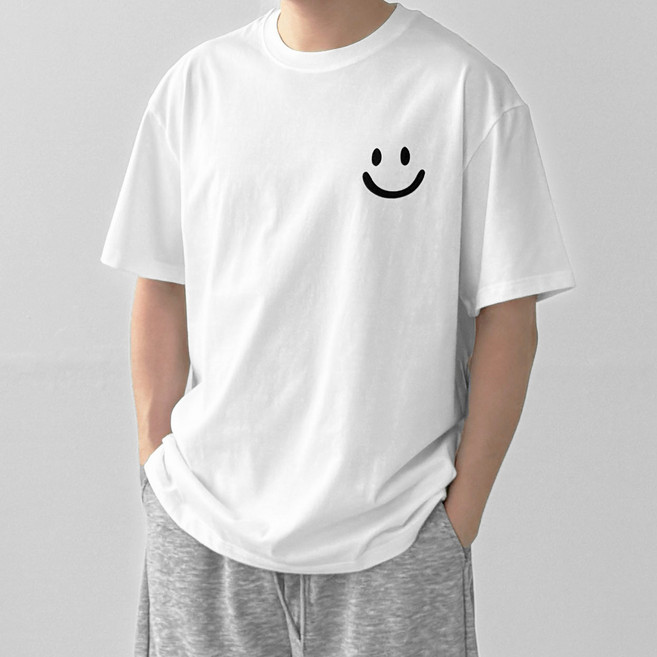 다이나믹피플 남녀공용 프린팅 오버핏반팔 박스티 커플티셔츠