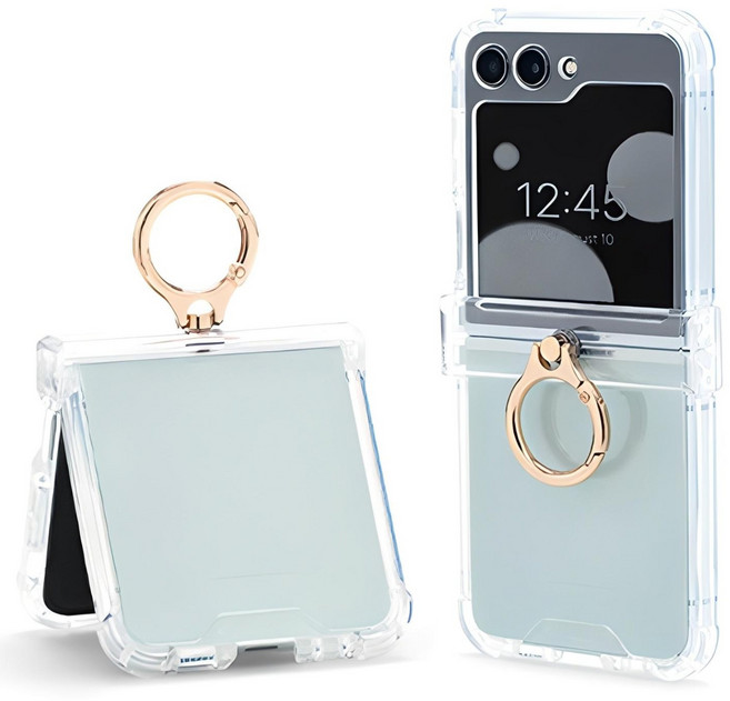 엘디엑크스 투명 핑거링 힌지보호 휴대폰 케이스