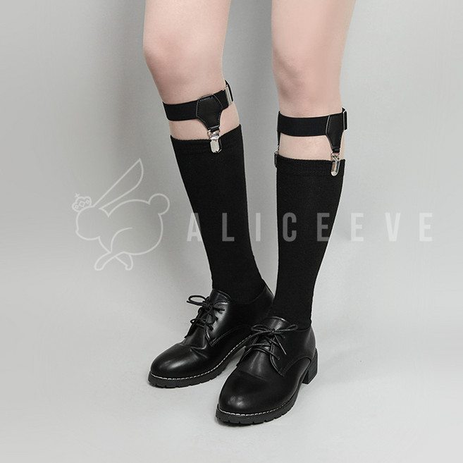 [앨리스이브] 흘러내림 방지 양말 가터벨트 니삭스 홀더 밴드 2개 세트