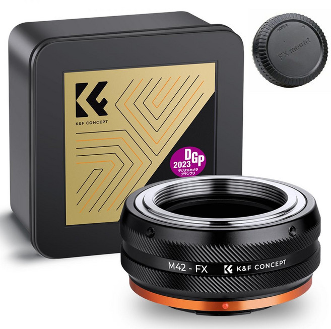 K&F Concept M42-FX IV (Fit Art) 변환링 어댑터 -M42 마운트 렌즈 >>후지 X 바디-뒤캡포함/내부무반사코팅/M42 Lens- Fuji X Adapter, 1개