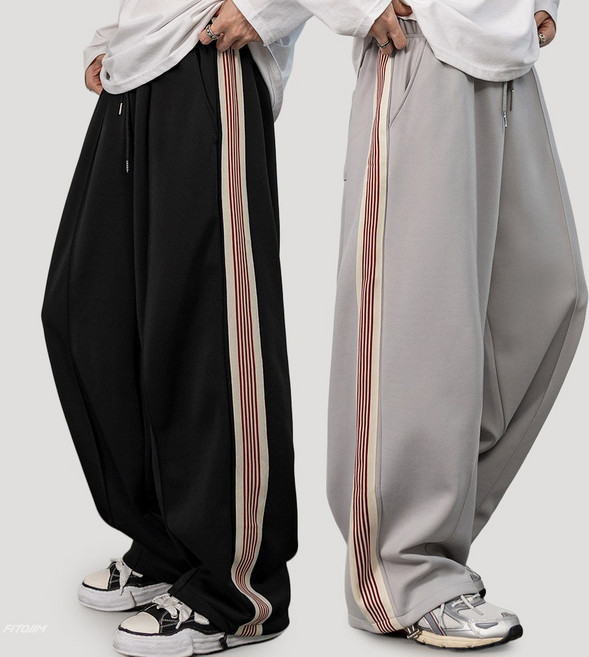 FITOJIM 남자 트레이닝바지 트랙 와이드팬츠 츄리닝 바지 2종세트