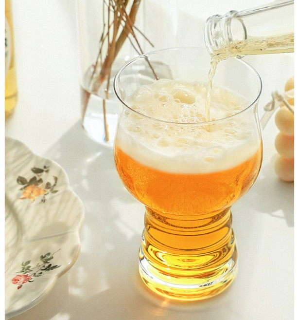 비어 글라스 500cc잔 고블렛 롱 맥주잔 유리잔 유리컵 홈포차 호프잔 소맥용 뚱뚱이 생맥주잔 하이볼잔 모히토잔 홈카페 카페잔 에이드잔 콜라잔 음료수컵 주스잔 집들이 선물, 8-1 (2P), 1개