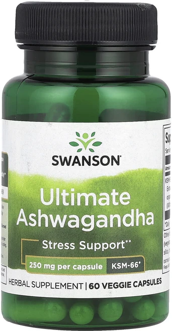 Swanson 얼티밋 아슈와간다 250mg 베지 캡슐 60정, Swanson얼티밋아슈와간다250mg베지캡슐60정, 1개 - 쿠팡