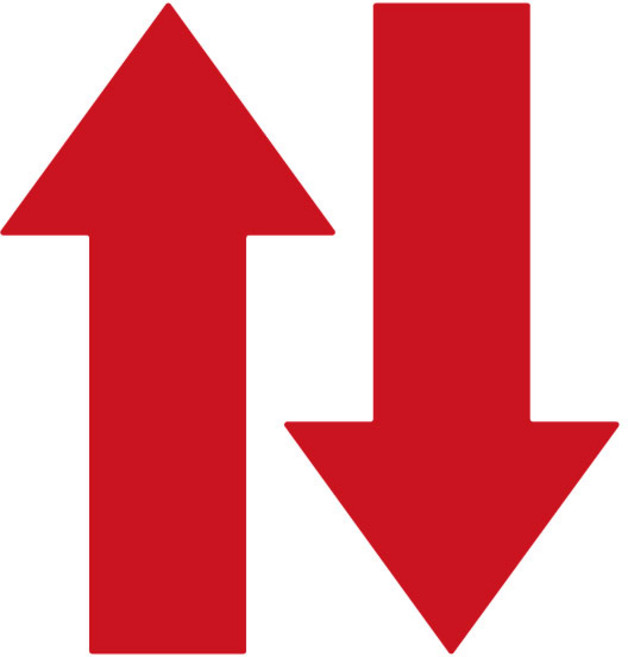 오피스왕국 화살표 스티커 바닥 스티커 방향안내 arrow2, 레드