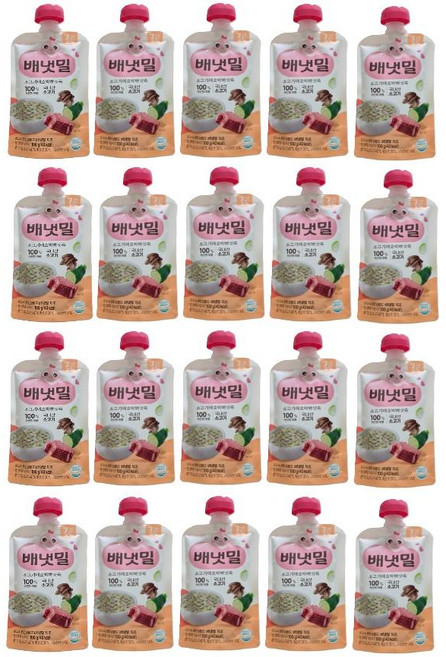 아이배냇 배냇밀 실온이유식 중기 세트 소고기애호박버섯죽 100g 20개 기저귀가방 여행, 1세트