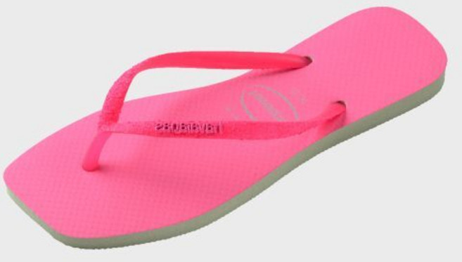 하바이아나스 havaianas 슬림 스퀘어 글리터 네온 Pink