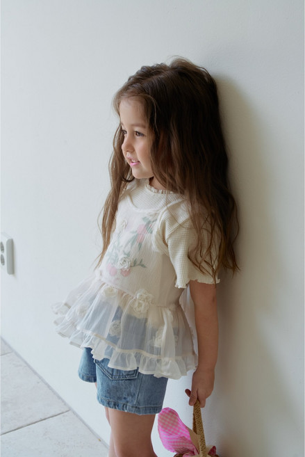 모모앤 로즈나시 원피스 여아 레이어드 시스루 발레코어룩