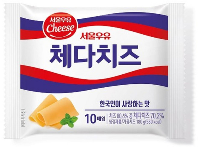 체다치즈 180G(10매)서울우유, 180g, 1개