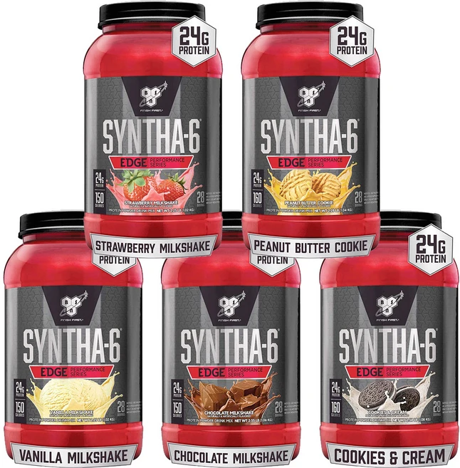 BSN SYNTHA-6 Edge 비에스엔 신타6 엣지 28서빙 1.02kg (2.25lb) 5가지 맛, 바닐라 밀크쉐이크, 1개 - 쿠팡