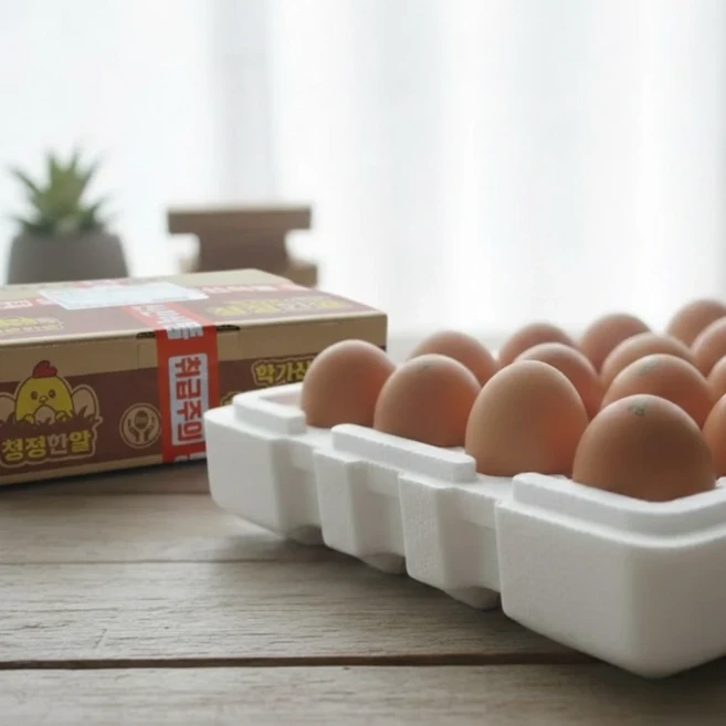 난각번호 1번 무항생제 친환경 계란 청정한알 스티로폼, 20구, 1개