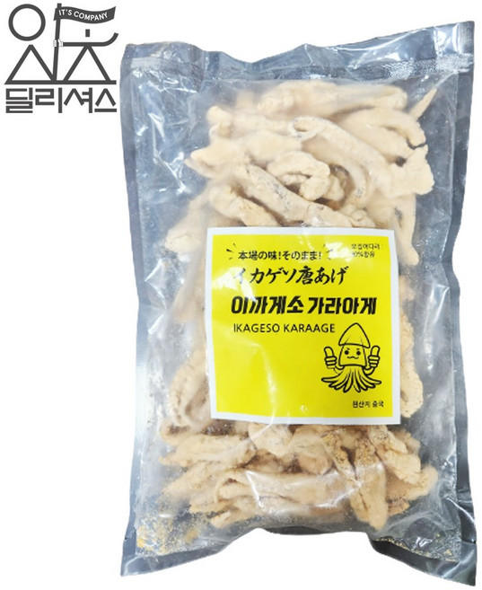 냉동 이까게소 가라아게 (1kg) 오징어 다리 튀김, 1개, 1kg