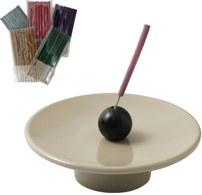 모던휴 오브제 인센스 홀더 + 미니 인센스 스틱 세트, 4. 그레이+블랙콩, 인센스 홀더 + 인센스 스틱 40개