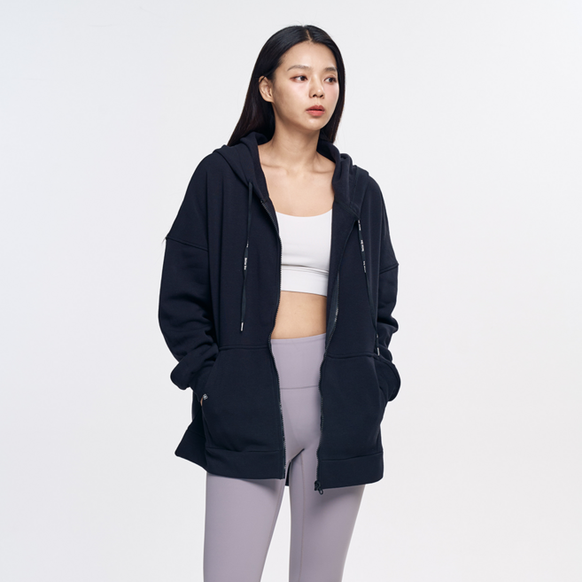 롱 후드집업 후드티 오버핏 엉덩이 덮는 무지 여자 맨투맨