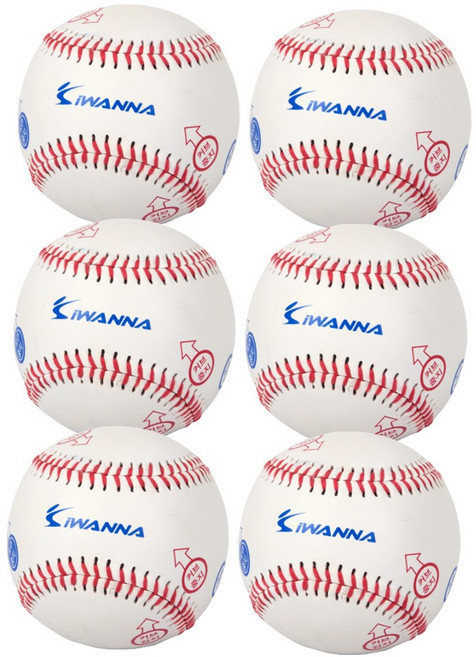 아이워너 구질 연습 안전 야구공, 연식 구질 야구공, 6개