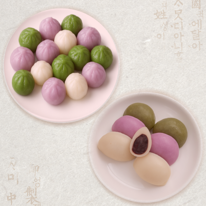 (나눔) 3색바람떡 1kg+3색꿀떡1kg 굳지않는떡, 998g, 2개