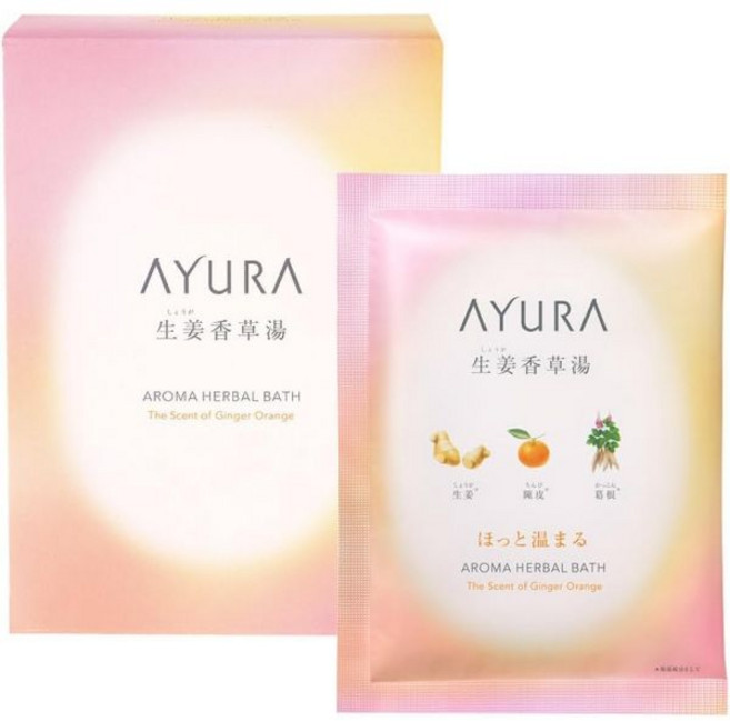 일본직배송 입욕제 아유라AYURA 생강 향초탕 40gx8포 목욕용, 生姜香草湯8包