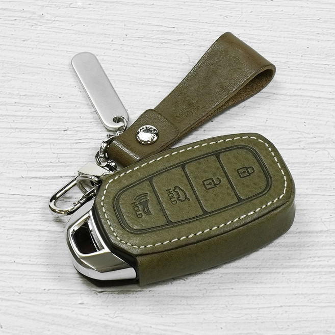 이지스 리츠S 아반떼 CN7 싼타페TM 펠리세이드 그랜저IG 코나 베뉴 가죽차키케이스, 올리브, 리츠S H-03