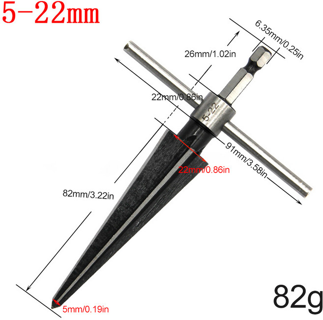 핸드 테이퍼 리머 1/8-1/2 3-13MM 모따기 오프닝 카운터 싱크 드릴링 용 절삭 공구, 1개