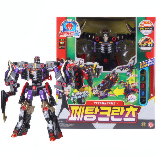 메카드볼 페탕크란츠 변신 로봇 자동차 장난감, 혼합색상, 1박스