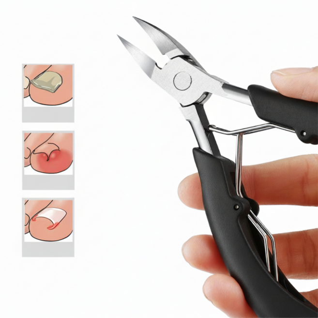 심바로 파고드는 발톱 고급형 발톱깎이, 1개, 블랙