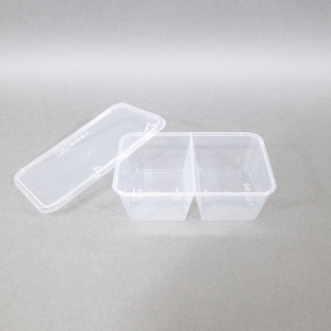 엠엔피 투명 반찬통 사각 사출용기 650ml, 50세트, 1개