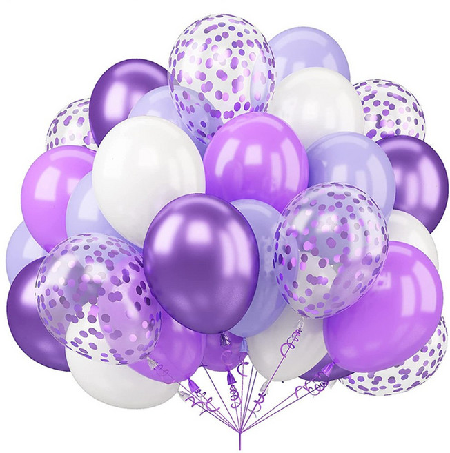 피플스파티 컨페티 크롬 천장풍선 세트, 1개, 4)컨페티크롬퍼플50p