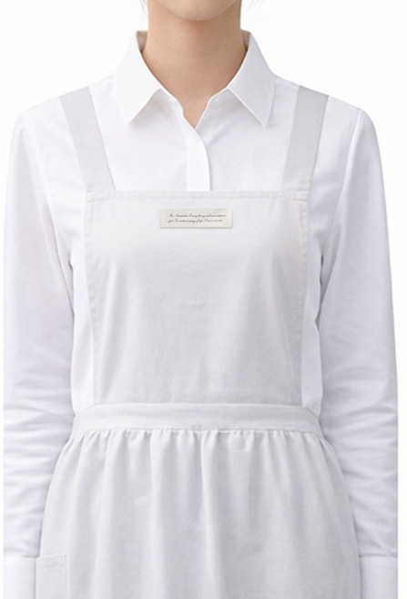 아그노 무지 코튼 원피스 앞치마, 1개, 크림화이트
