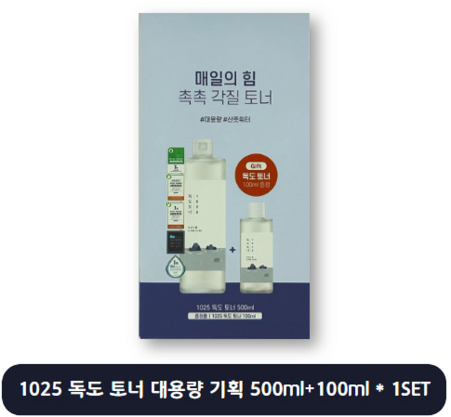 독도토너 대용량 기획세트 (본품 500ml + 추가증정 100ml), 1개, 600ml