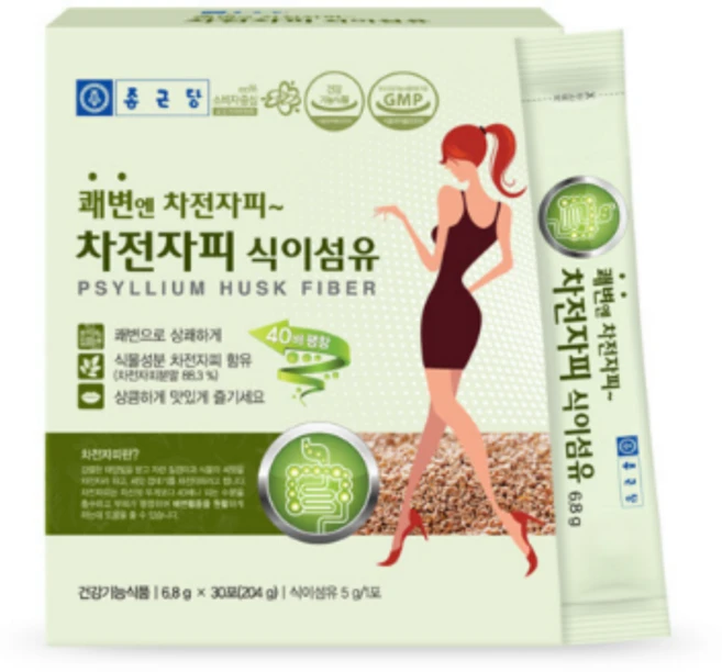 종근당 차전자피 식이섬유 30개입, 180g, 1개 - 쿠팡