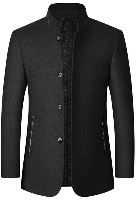 남자 모직 재킷 중년 봄 가을 아빠룩 모직 단추 코트 루즈핏 숏 트렌치 상의 아우터 캐주얼