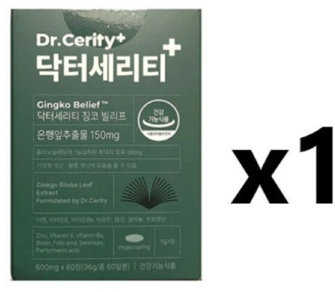 닥터 세리티 징코 빌리프 600mg X 60정 1박스 533669, 1개 - 쿠팡