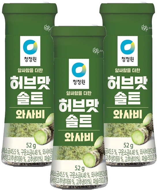 청정원 허브맛솔트 와사비, 52g, 3개