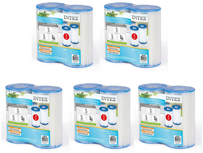 INTEX 인텍스 풀장 정화펌프 필터카트리지A 2개입 29002 (호환 펌프 530G 1000 1500갤론 2006L 3785L 5678리터 유체펌프), 5세트