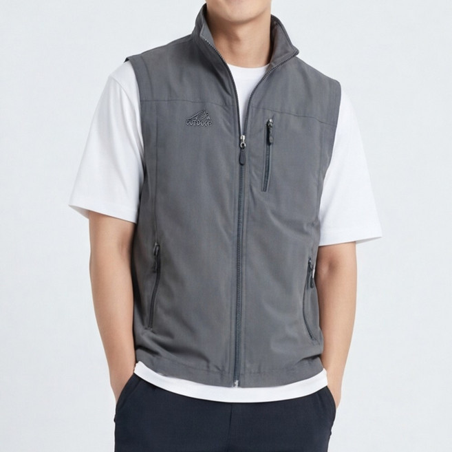 루크 남성 봄여름 아웃도어 조끼 남자 등산 낚시 작업 운동 상의 작업복 작업용 바다 쪽끼 루어 수납 여름용 가을용