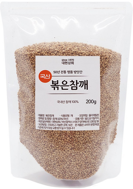 50년전통대현상회 국산 볶음참깨, 200g, 1개